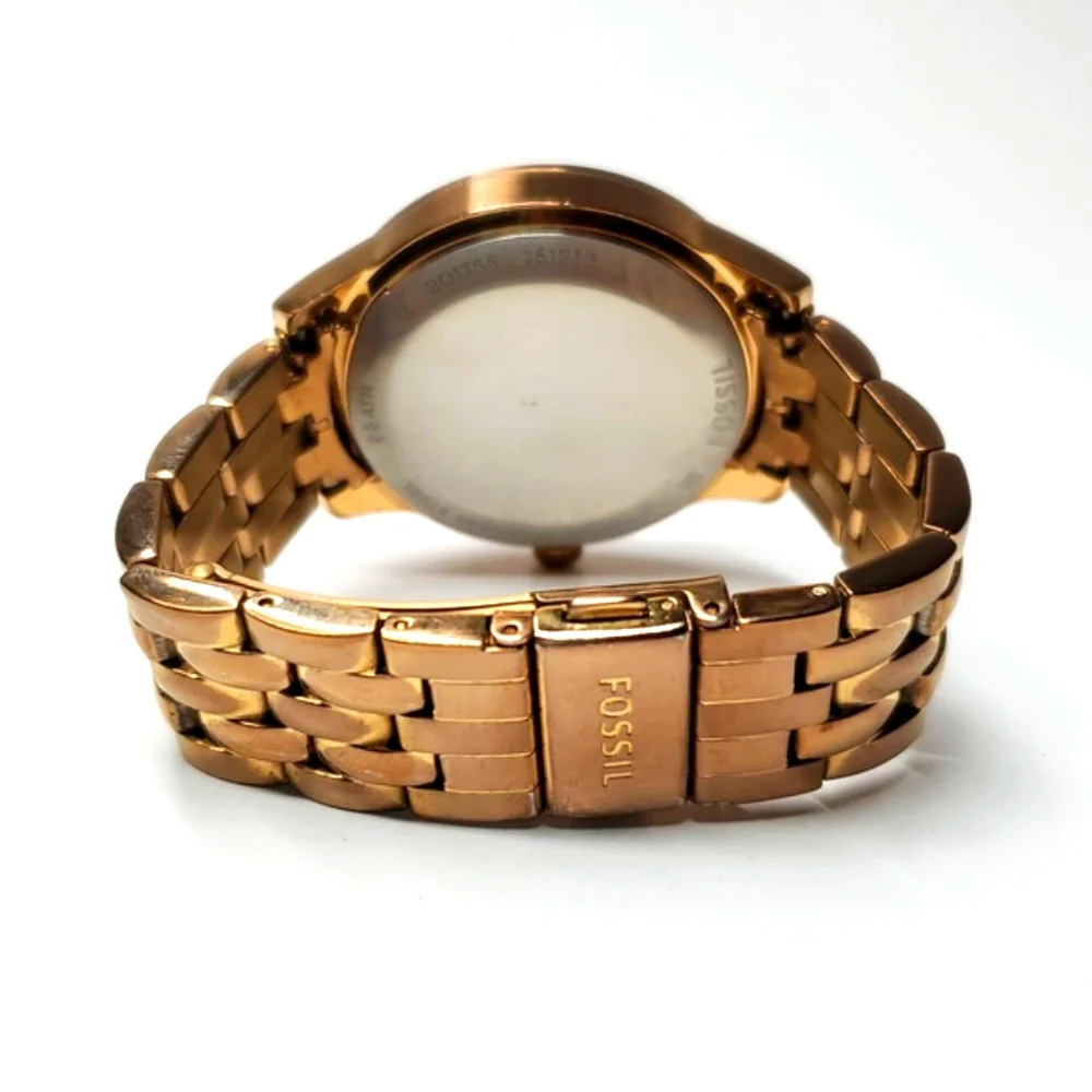 Fossil Watch BQ1756 Rose Gold Wristband Mother of Pearl